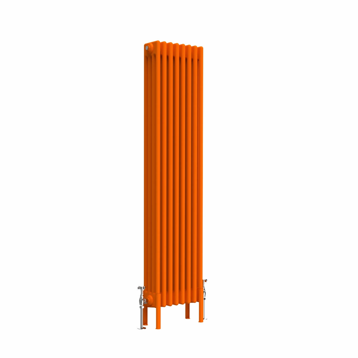 Bern 1500 x 380mm Traditional Bright Orange Vertical Four Column Radiator
