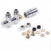 Terma Carlo Poletti Thermostatic Straight Radiator Valves, 50 mm H Block Intergrated, Left Sided - Chrome