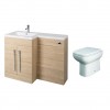 Calm Oak Left Hand Combination Vanity Unit with RAK-Origin Toilet & Soft Close Seat & Concealed Cistern - 1100mm