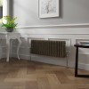 Bern 300 x 830mm Black Gold Triple Column Horizontal Traditional Radiator
