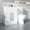 Calm White Left Hand Combination Vanity Unit Basin L Shape with Back to Wall Splash Toilet & Soft Close Seat & Concealed Cistern - 1100mm