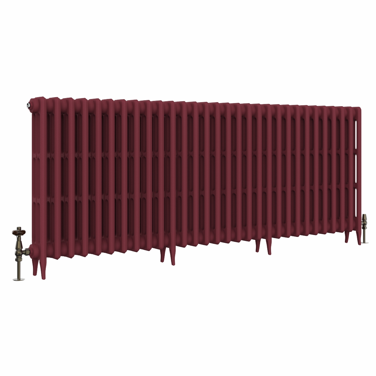 Classic  745 x 1894mm Farrow & Ball Eating Room Red Triple Column Cast Iron Radiator - 30 Sections