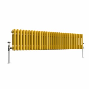 Bern 300 x 1460mm Zinc Yellow Triple Column Horizontal Traditional Radiator