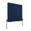 Norden 600 x 591mm Sapphire Blue Double Oval Column Horizontal Designer Radiator