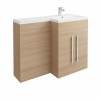 Calm Light Oak Right Hand Combination Vanity Unit Set (No Concealed Cistern, No Toilet)