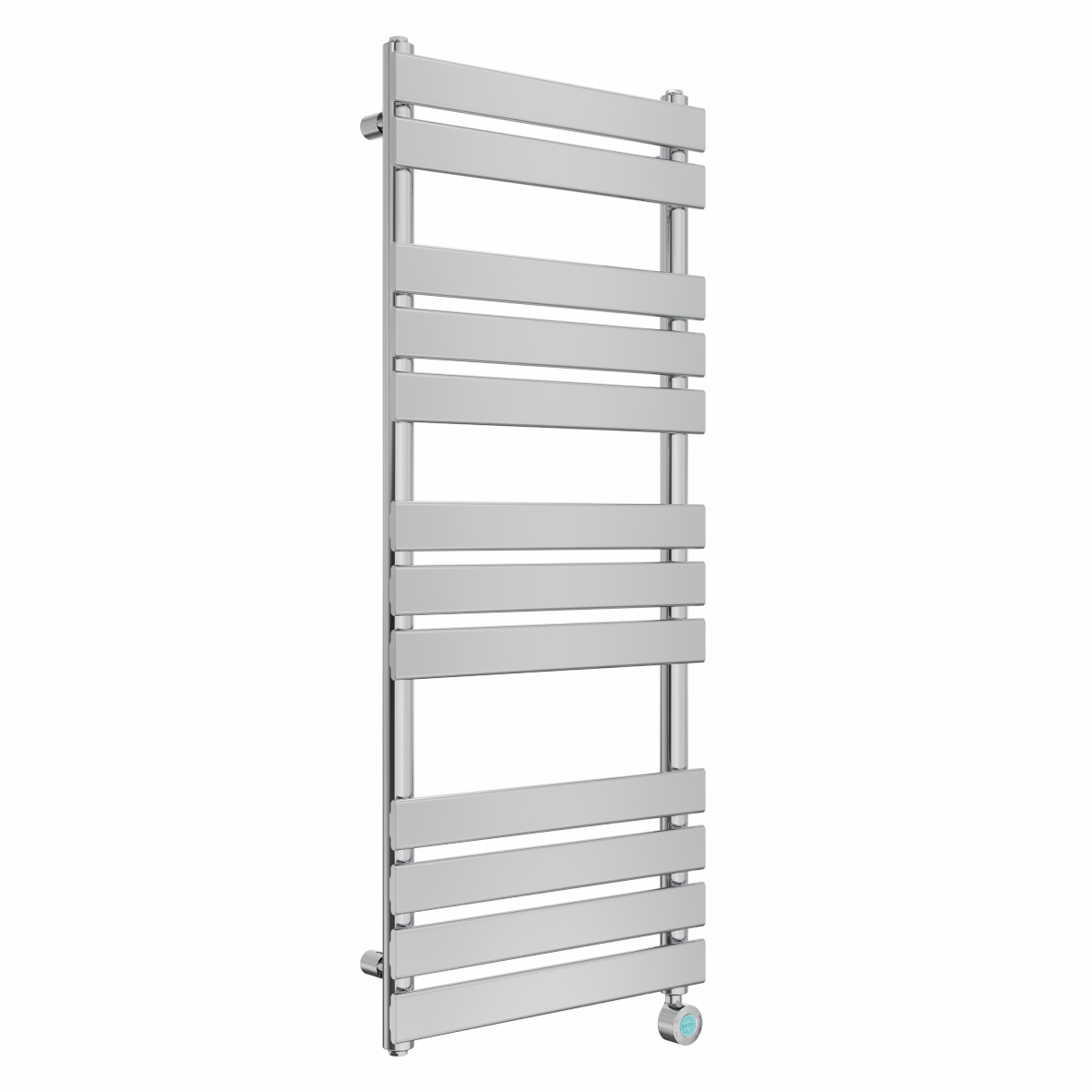 Juva 1200 x 500mm Chrome Flat Panel Thermostatic Touch Control Wifi Electric Heated Towel Rail