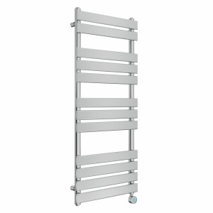 Juva 1200 x 500mm Chrome Flat Panel Thermostatic Touch Control Wifi Electric Heated Towel Rail