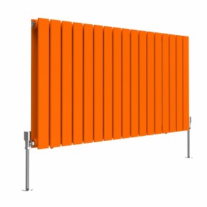 Karlstad 600 x 1158mm Bright Orange Double Flat Panel Horizontal Designer Radiator