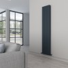 Carisa Tallis Mirror 1800 x 350mm Anthracite Designer Aluminium Radiator