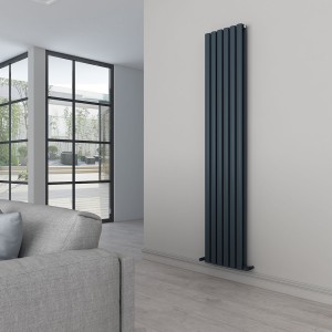 Carisa Tallis Double 1800 x 350mm Anthracite Designer Aluminium Radiator