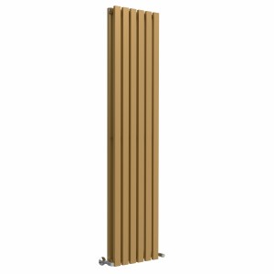 Lulea 1800 x 410mm Metallic Gold Double Flat Panel Vertical Designer Radiator