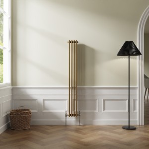 Bern 1500 x 200mm Metallic Gold Triple Vertical Column Radiator