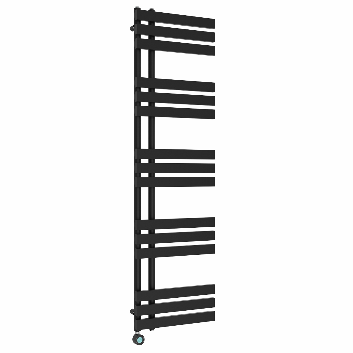 Koli 1600 x 450mm Black Thermostatic Touch Control Electric Heated Towel Rail