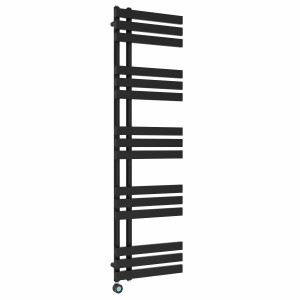 Koli 1600 x 450mm Black Thermostatic Touch Control Electric Heated Towel Rail