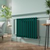Lulea 600 x 760mm Blue Green Single Flat Panel Horizontal Designer Radiator