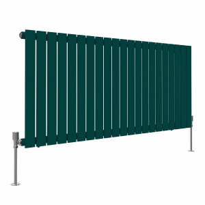 Karlstad Blue Green Flat Panel Horizontal Designer Radiator - Choice of Size