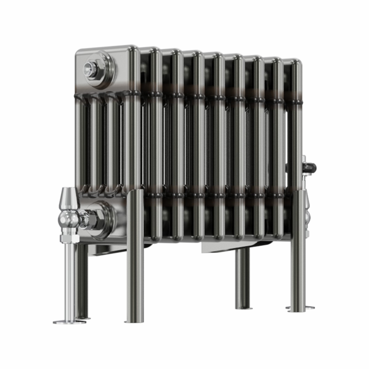 Bern Traditional Raw Metal Horizontal Four Column Radiator - Choice of Sizes