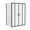 Ennerdale 1400mm Double Sliding Door with 760mm Side Panel - Black
