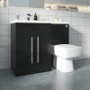Calm Matt Black Left Hand Combination Vanity Unit Basin L Shape with Back to Wall Boston Toilet & Soft Close Seat & Concealed Cistern - 1100mm