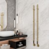 Carisa Dante 1500 x 32mm Brushed Brass Anodized Designer Stainless Steel Electric Towel Rail