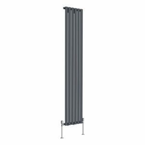 Norden 1800 x 355mm Anthracite Single Vertical Oval Tube Designer Radiator