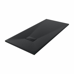 Terra - 1500x700mm Slate Effect Rectangle Shower Tray Black