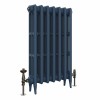 Classic  745 x 468mm  Farrow & Ball Hague Blue Triple Column Cast Iron Radiator - 7 Sections