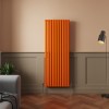 Norden 1600 x 591mm Bright Orange Double Oval Column Vertical Designer Radiator