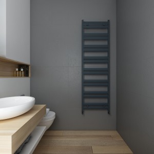 Carisa Soleil 1645 x 480mm Anthracite Designer Aluminium Towel Rail