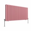 Norden 600 x 1181mm Rose Clair Pink Double Horizontal Oval Column Designer Radiator