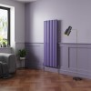 Norden 1600 x 591mm Elegant Purple Single Vertical Oval Column Designer Radiator