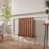 Lulea 600 x 550mm Metallic Bronze Single Flat Panel Horizontal Designer Radiator