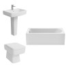 Boston Modern Bathroom Suite with Back to Wall Toilet and Essential Single Ended Bath - 1700 x 700mm - Front Bath Panel Included