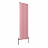Norden 1600 x 473mm Rose Clair Pink Single Oval Column Vertical Designer Radiator