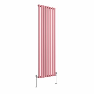 Norden 1600 x 473mm Rose Clair Pink Single Vertical Oval Column Designer Radiator