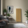 Karlstad 1800 x 682mm Metallic Gold Double Flat Panel Vertical Designer Radiator