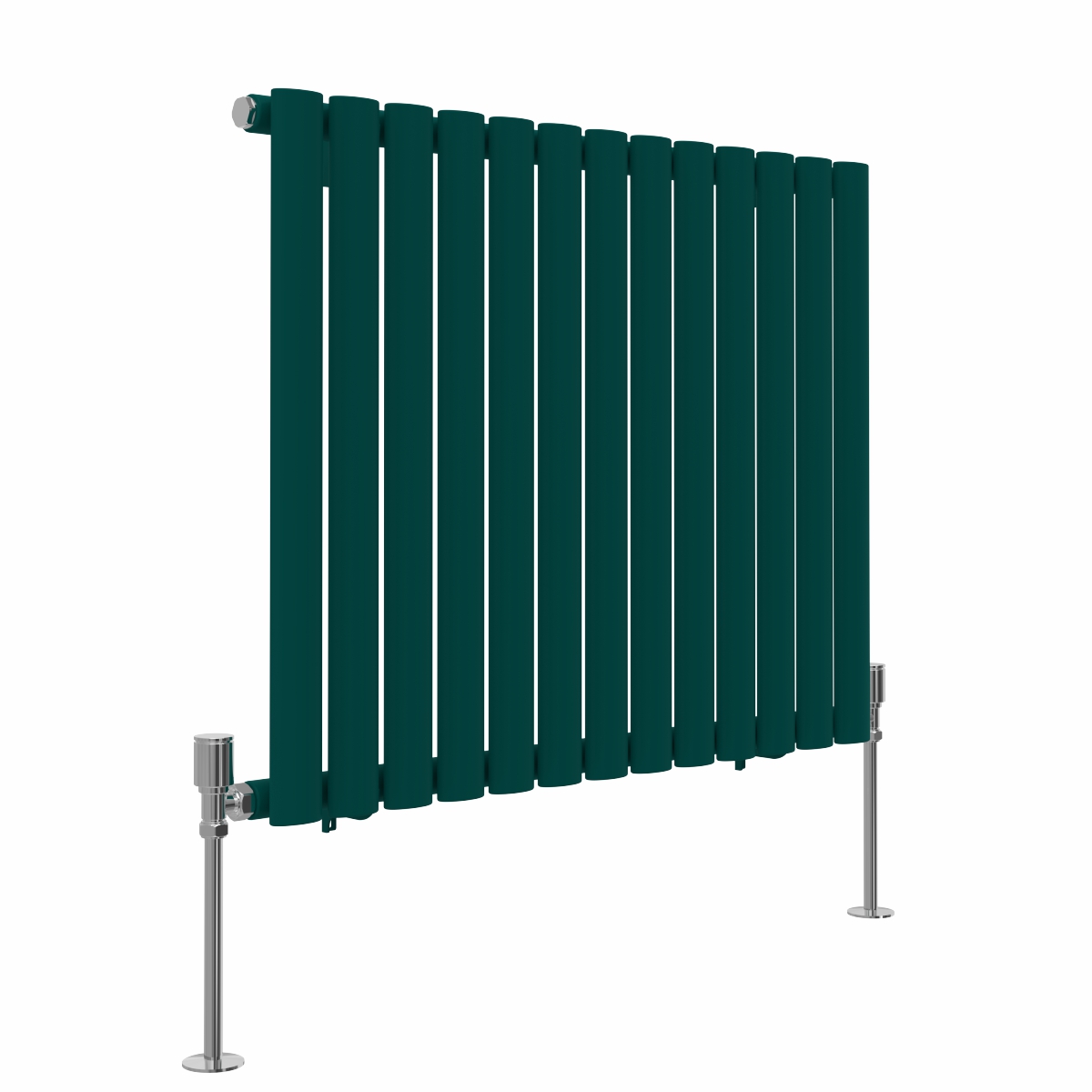 Norden 600 x 768mm Blue Green Single Oval Column Horizontal Designer Radiator