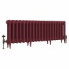 Classic  450 x 1274mm Farrow & Ball Eating Room Red Triple Column Cast Iron Radiator - 20 Sections