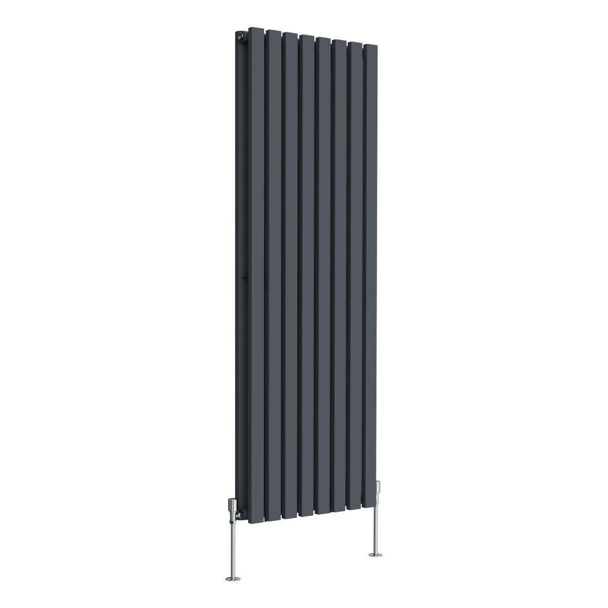 Lulea 1600 x 550mm Anthracite Double Vertical Flat Panel Radiator