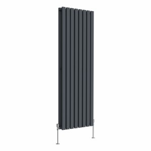 Lulea 1600 x 550mm Anthracite Double Vertical Flat Panel Radiator