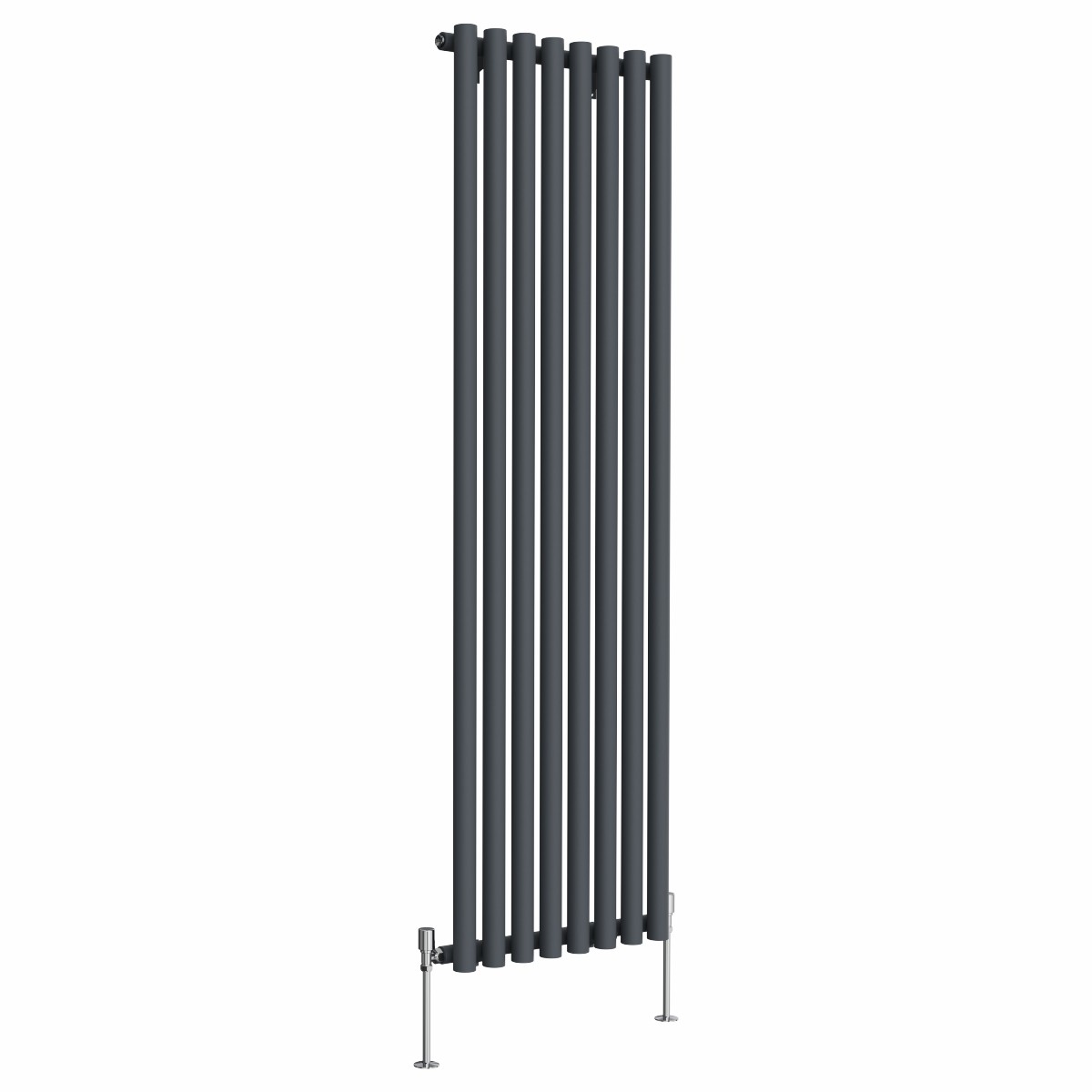 Voss 1800 x 545mm Anthracite Single Vertical Round Tube Designer Radiator