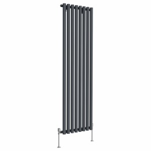 Voss 1800 x 545mm Anthracite Single Vertical Round Tube Designer Radiator