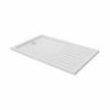 Essentials Anti-Slip 1400 x 900mm Rectangle Stone Shower Tray White with Walk in