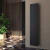Carisa Monza 1800 x 375mm Black Designer Aluminium Radiator