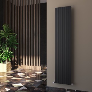Carisa Monza 1800 x 375mm Black Designer Aluminium Radiator