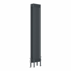 Bern 1500 x 290mm Anthracite Four Column Vertical Traditional Radiator