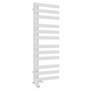 Kongsberg 1200 x 450mm Dual Fuel White Thermostatic Touch Control Electric Heated Towel Rail