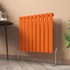 Karlstad 600 x 614mm Bright Orange Single Flat Panel Horizontal Designer Radiator