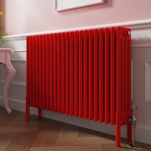 Bern 600 x 1010mm Traditional Signal Red Horizontal Four Column Radiator