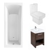 Boston Bathroom Suite with Freestanding Walnut Vanity Unit